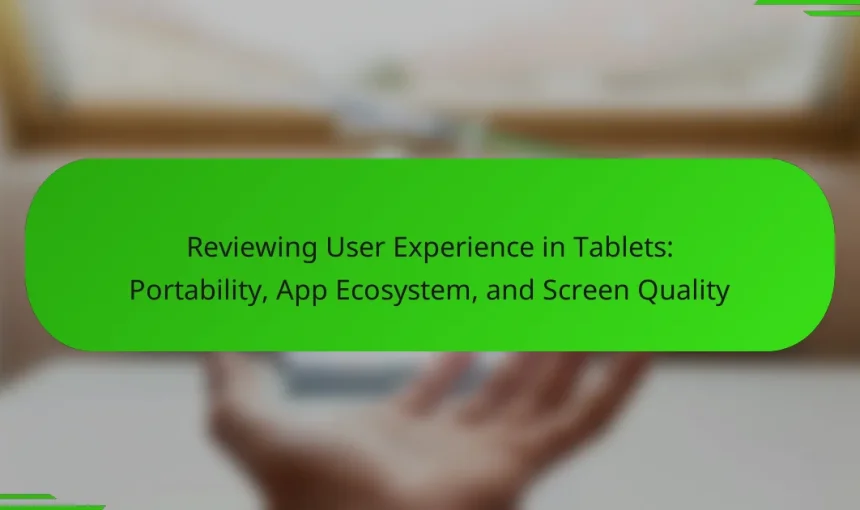 Reviewing User Experience in Tablets: Portability, App Ecosystem, and Screen Quality