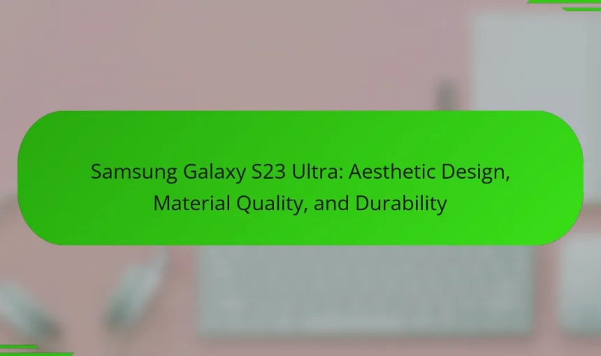 Samsung Galaxy S23 Ultra: Aesthetic Design, Material Quality, and Durability