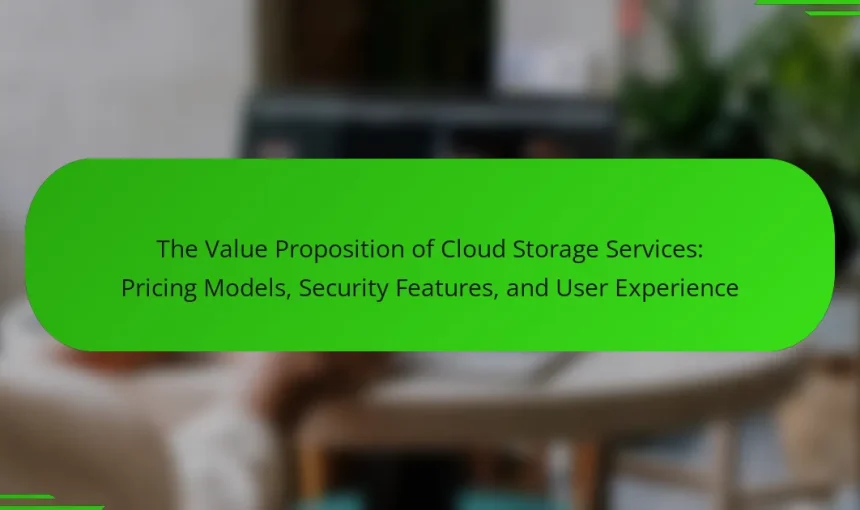 The Value Proposition of Cloud Storage Services: Pricing Models, Security Features, and User Experience