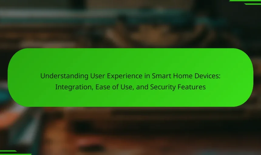 Understanding User Experience in Smart Home Devices: Integration, Ease of Use, and Security Features