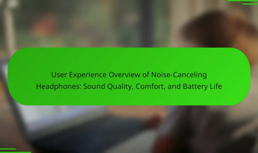 User Experience Overview of Noise-Canceling Headphones: Sound Quality, Comfort, and Battery Life