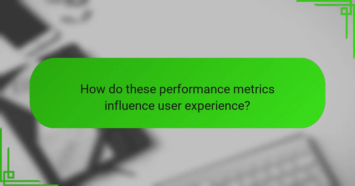 How do these performance metrics influence user experience?