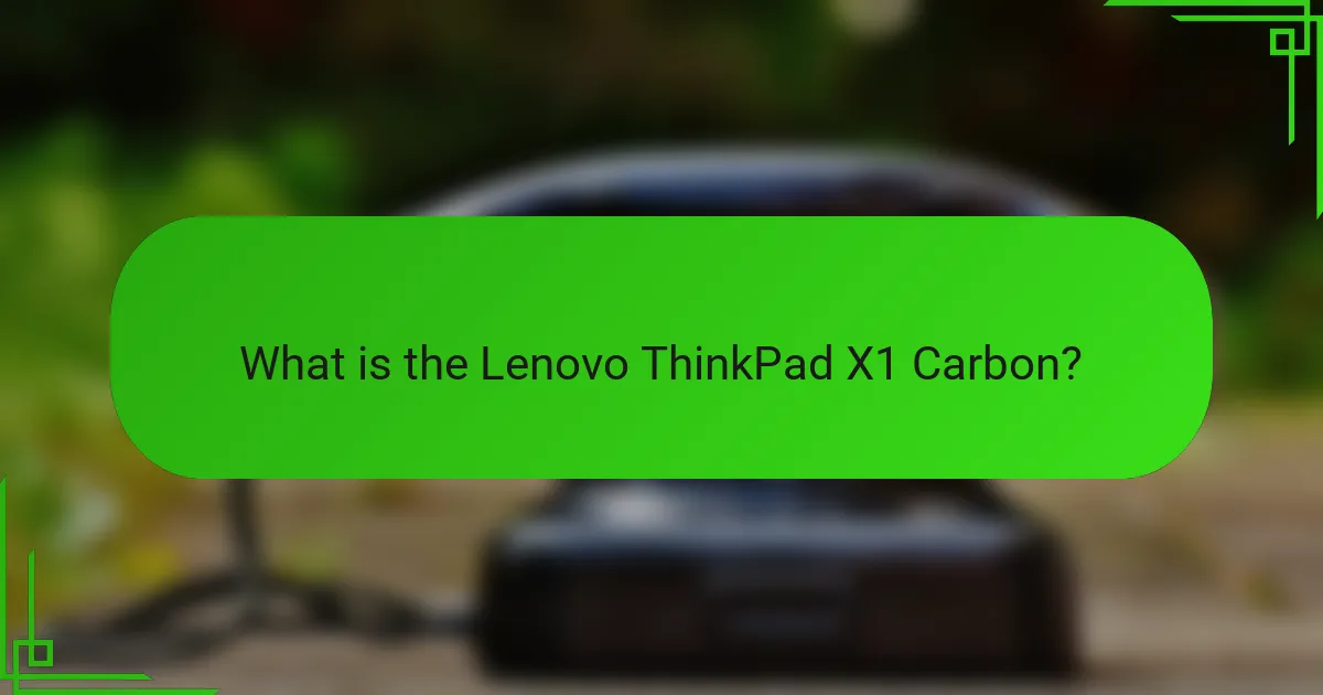 What is the Lenovo ThinkPad X1 Carbon?